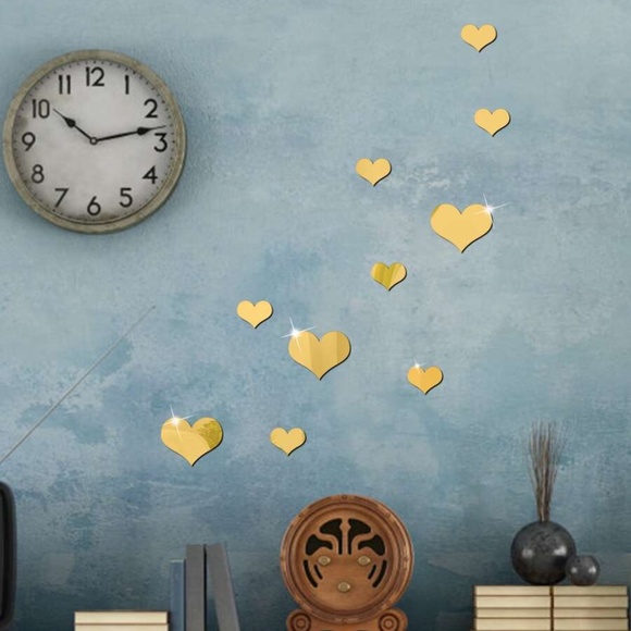 10pcs Heart Mirror Wall Sticker - Picture 7 of 7